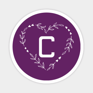 Letter C Floral Monogram Magnet